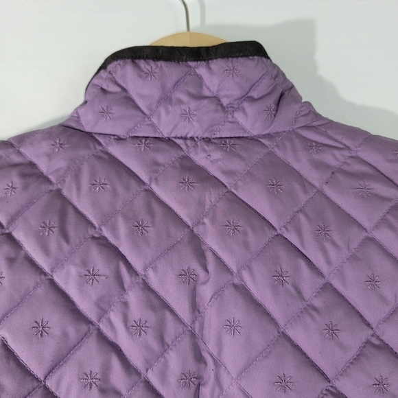VTG Eddie Bauer Women's DOWN Fill Quilted Vest Sz L Purple Full-Zip Pocket - Picture 7 of 12